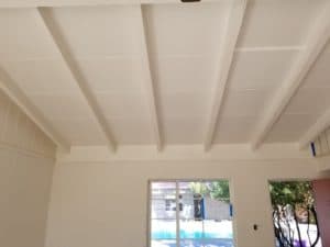 Freshly painted white ceiling